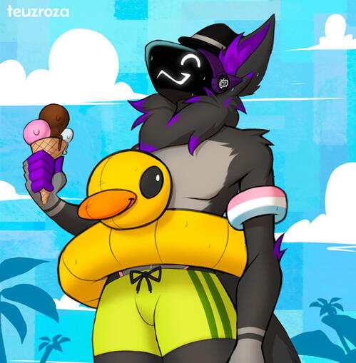 He just chillin with some Ice Cream :3